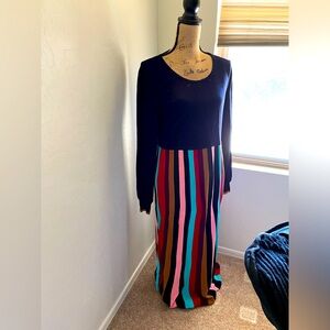 Boden Long sleeved sweater dress multicolored size 12